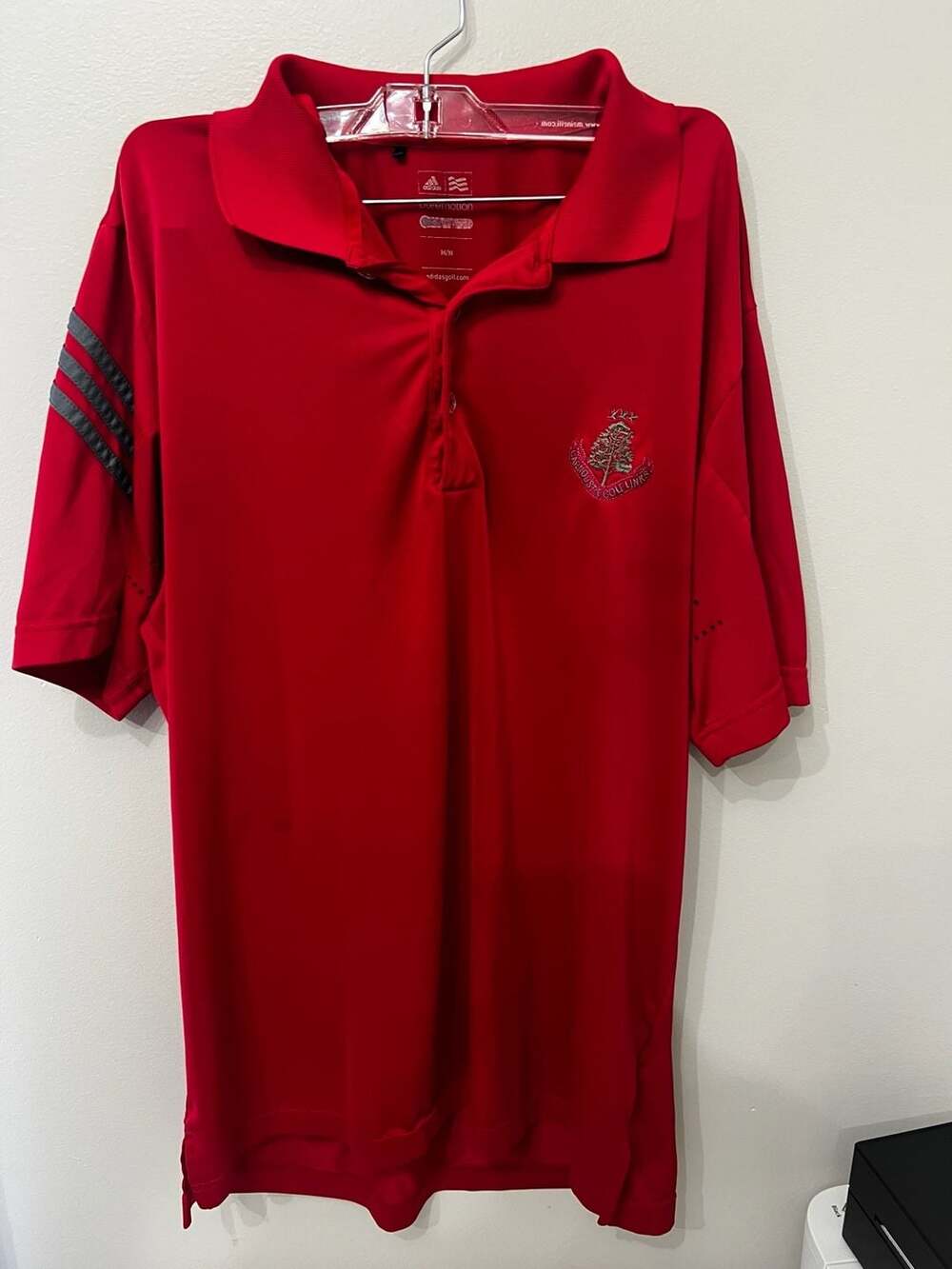 Adidas Golf Puremotion Polo Shirt Size M Red Carnoustie Golf Links